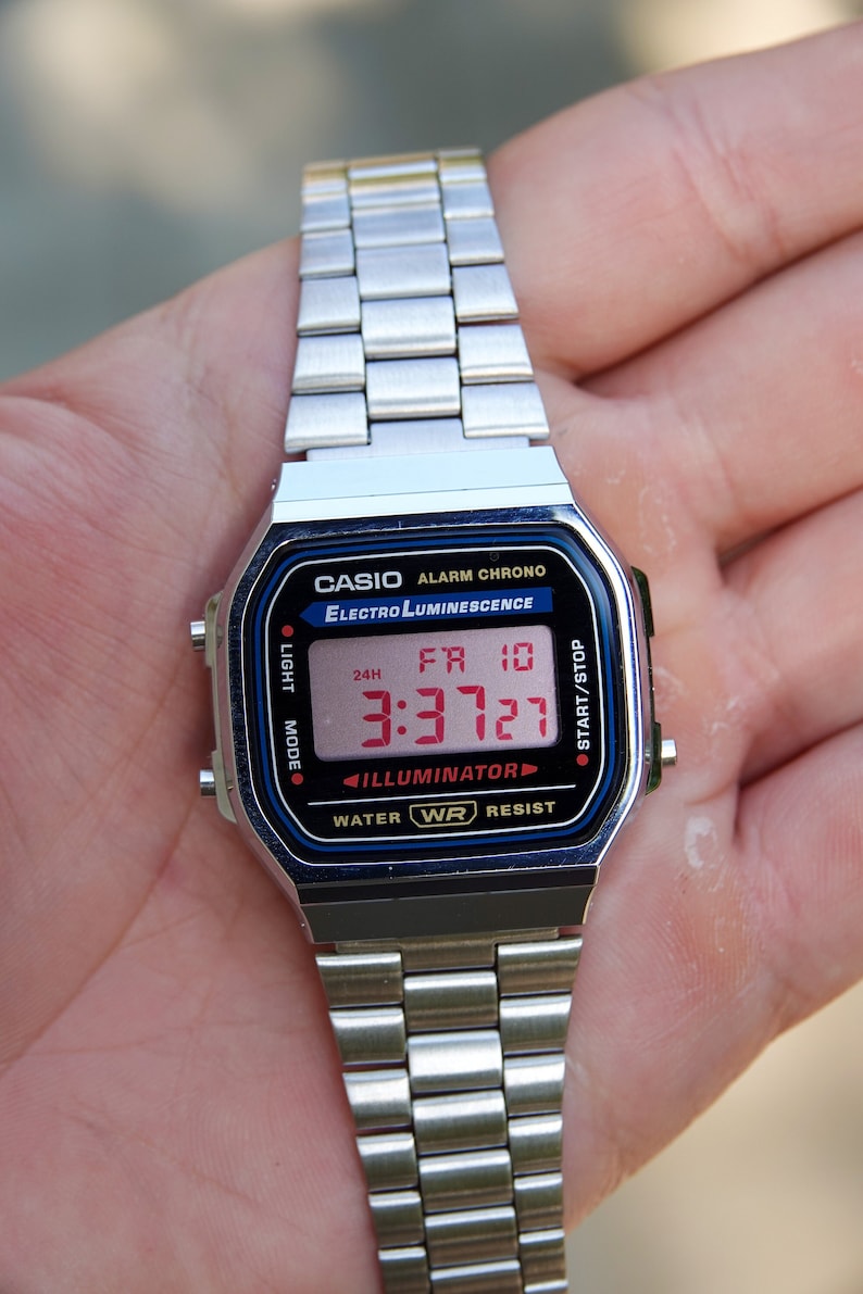 Casio A168 Classic Red Modified Custom Casio A168 With Red Polarizing Screen and Red Numbers - Casio Mod