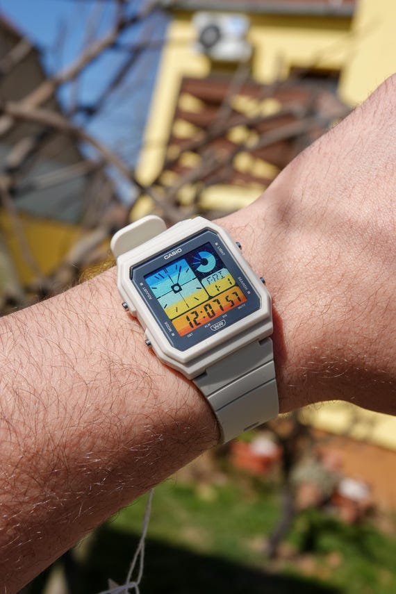 CASIO デジタル腕時計 custom watch Springtimer – Modified Watch Based on Casio LF-20W – Beige Digital