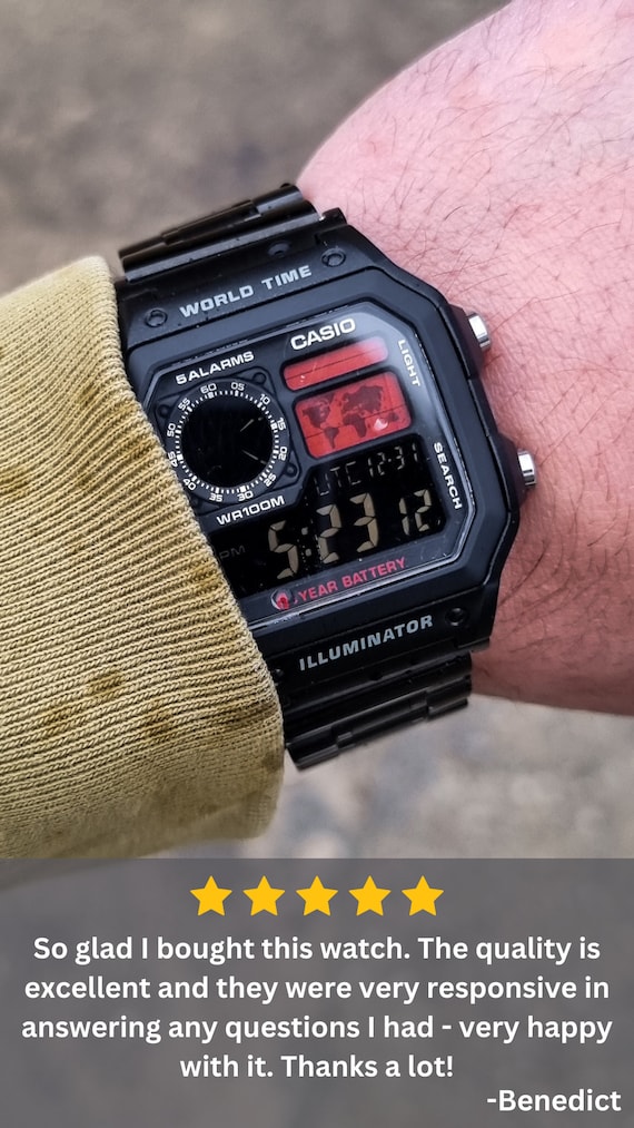 Red Haze – Modified Watch Based on Casio AE-1200 – Red Gradient