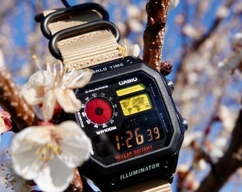 カシオ AL-190W ソーラーパワー / 3274モジュール) LCDデジタル腕時計
