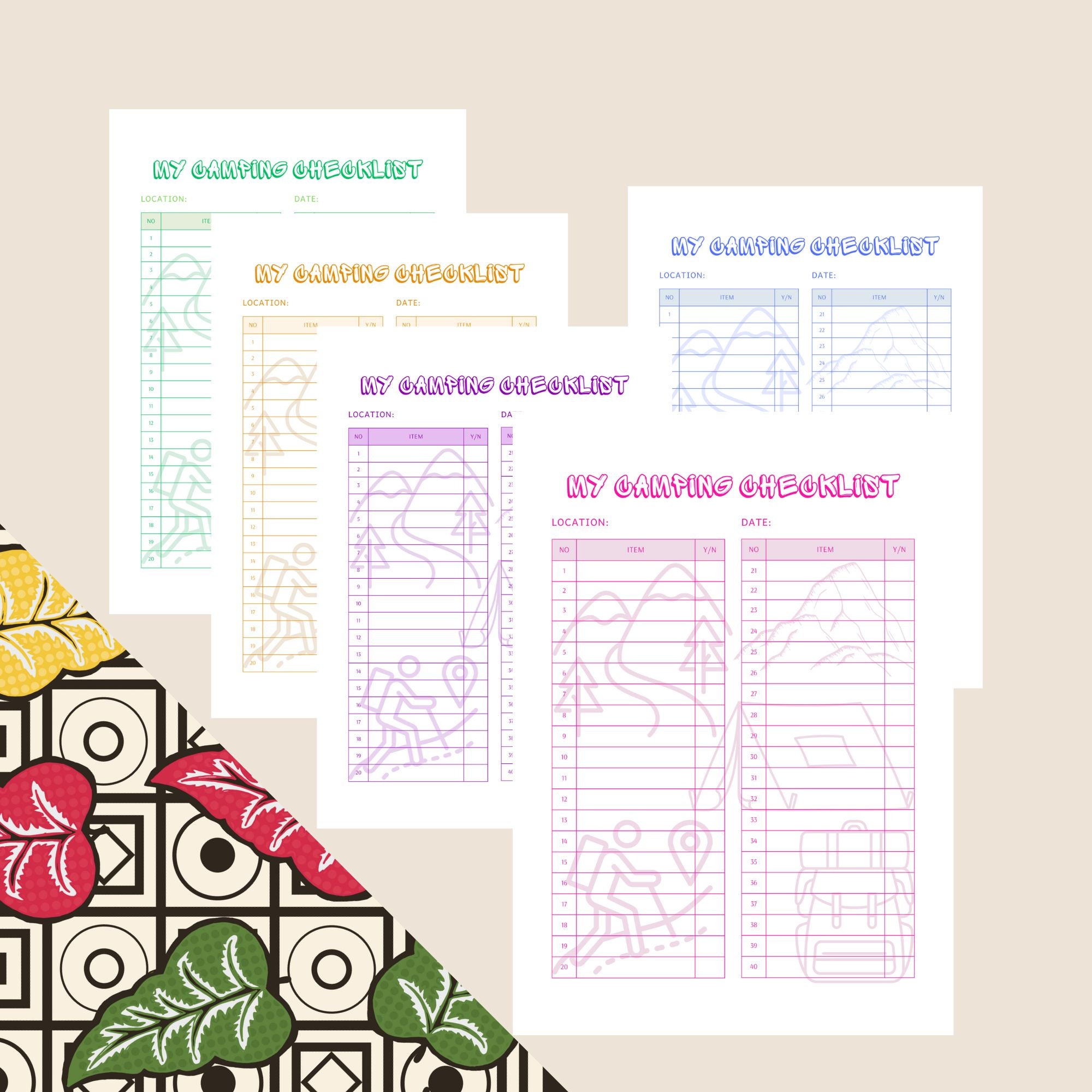 My Camping Check List Printable