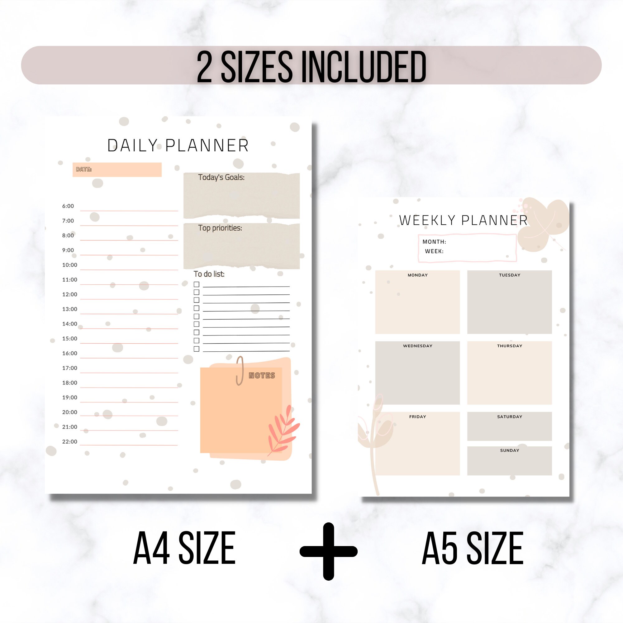 Printable Daily Planner, Printable Monthly Planner, Weekly Planner ...