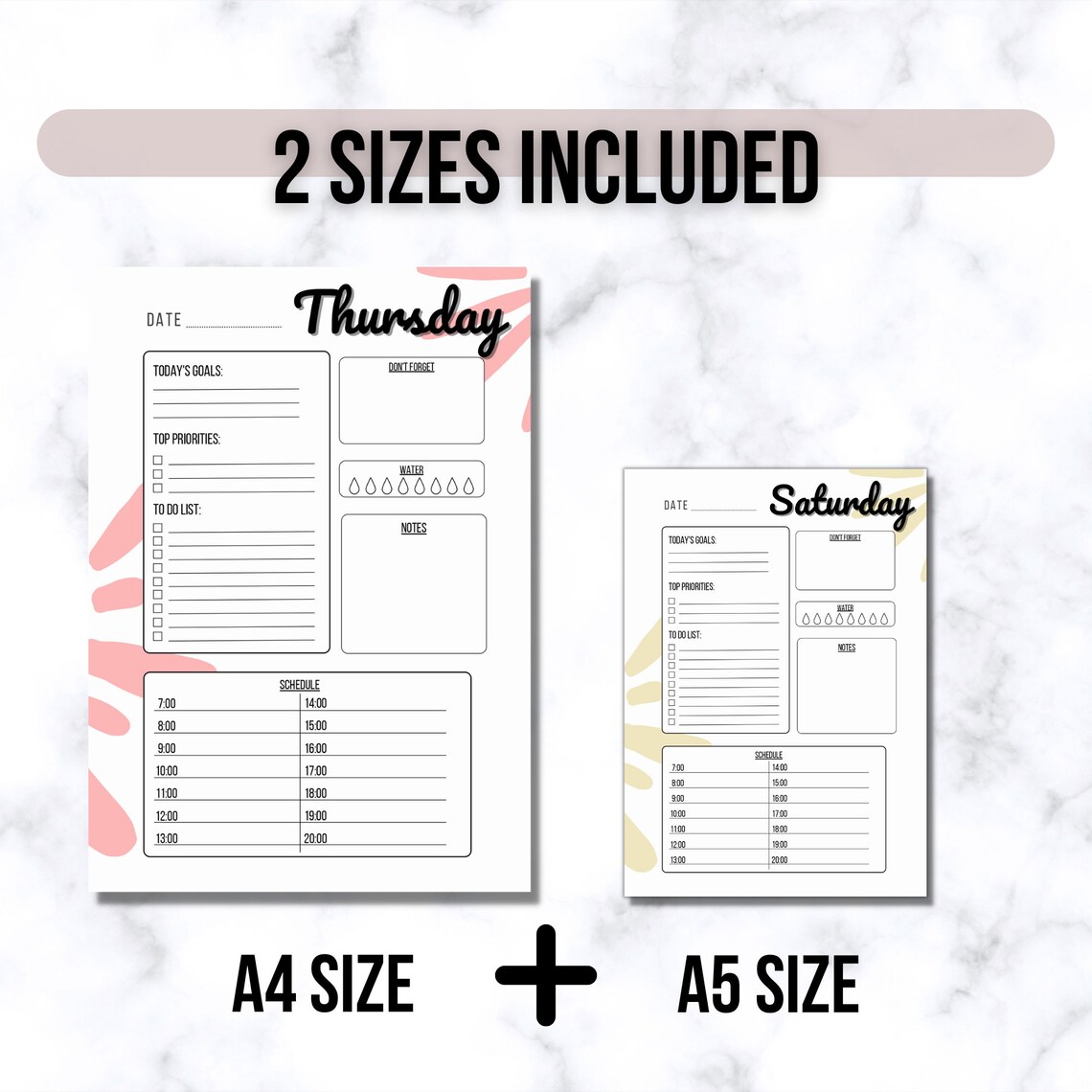 Printable Weekly Panner, 7 Days Planner Pack, Digital Weekly Planner Etsy