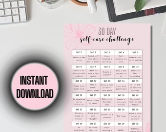 30 Tage Challenge, druckbare Self-Care Challenge, druckbarer Planer, druckbarer Planer für Selbstpflege