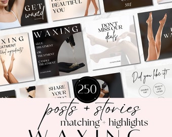 Wax Service Instagram Canva Template | Social Media Branding Kit for Waxing | Esthetician Flyers & Wax Sale Posts