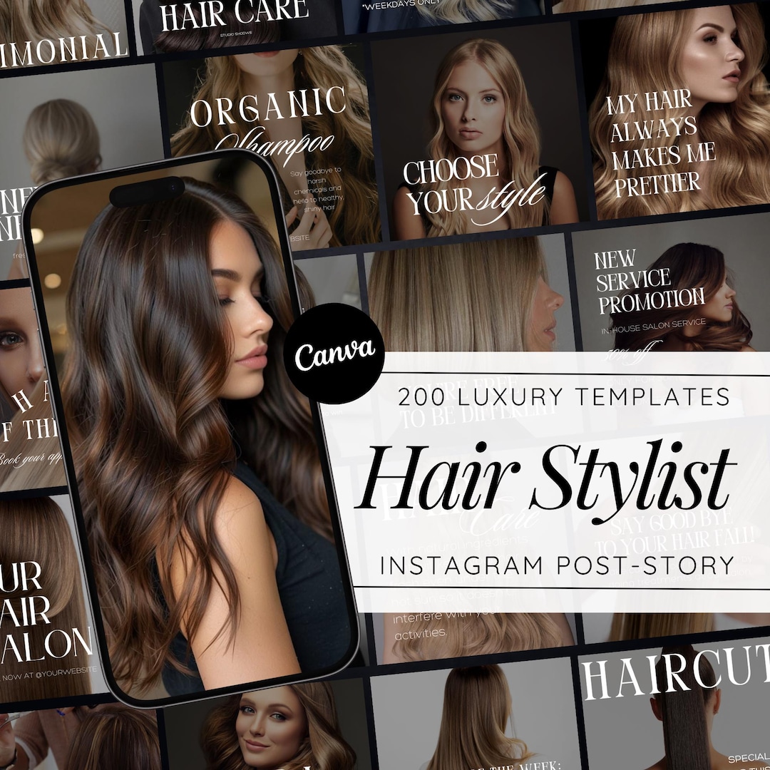 Hair Salon Instagram Templates | Hairdresser Social Media Kit | Canva ...