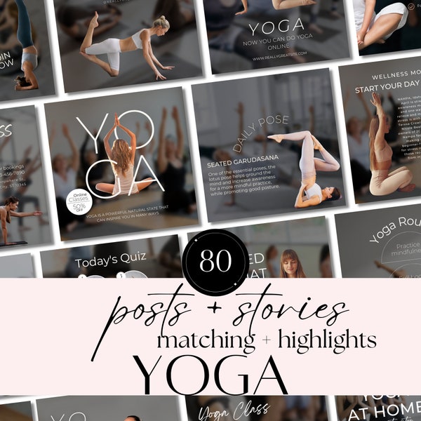 Yoga Coach Instagram Post Canva Templates | Yoga Branding And Instructor Story Designs | Quotes & Posts for Yoga Teacher Social Media