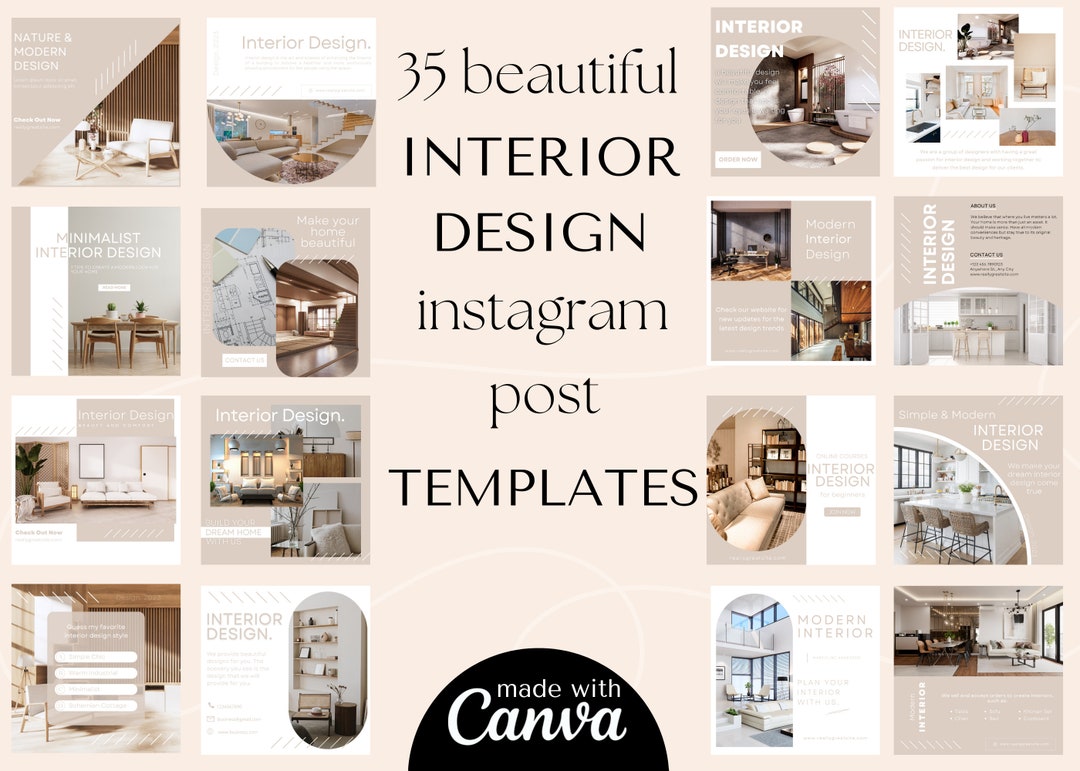 Interior Design Instagram Post Template Interior Design IG - Etsy