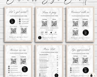 Editable Scan to Pay Sign: Small Business QR Code Template (Digital Download)