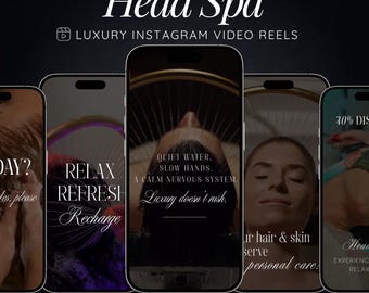 Head Spa Instagram Reels Templates | Scalp Treatment Social Media Kit | Wellness Salon Canva Video | Hair Spa Marketing | Digital Download
