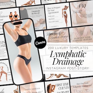 Post Surgery Lymphatic Massage Canva Templates - Instagram Branding Posts