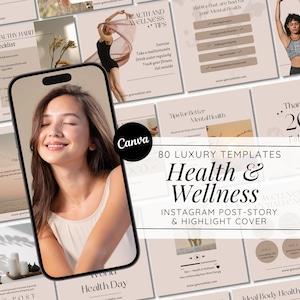 Wellness Instagram Templates: Health Coach Social Media Content (Canva)