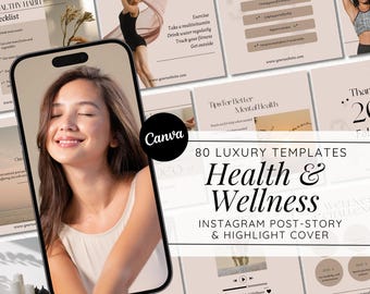 Wellness Instagram Templates: Health Coach Social Media Content (Canva)