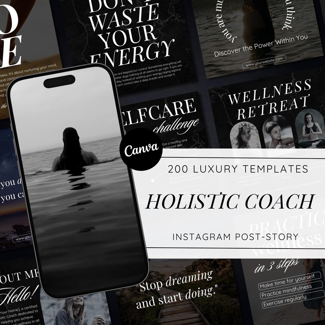 Holistic Health Coach Instagram Templates | Wellness Social Media Kit ...
