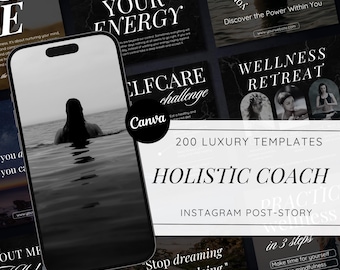 Ganzheitlicher Gesundheitscoach Instagram Vorlagen | Wellness Social Media Kit | Canva Posts & Geschichten | Gesundheit Business Marketing | Digitaler Download
