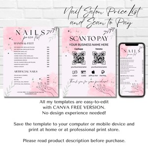 Beauty Salon Flyer Template, featuring a price list and service offerings, perfect for promoting your nail salon and beauty services to potential customers.