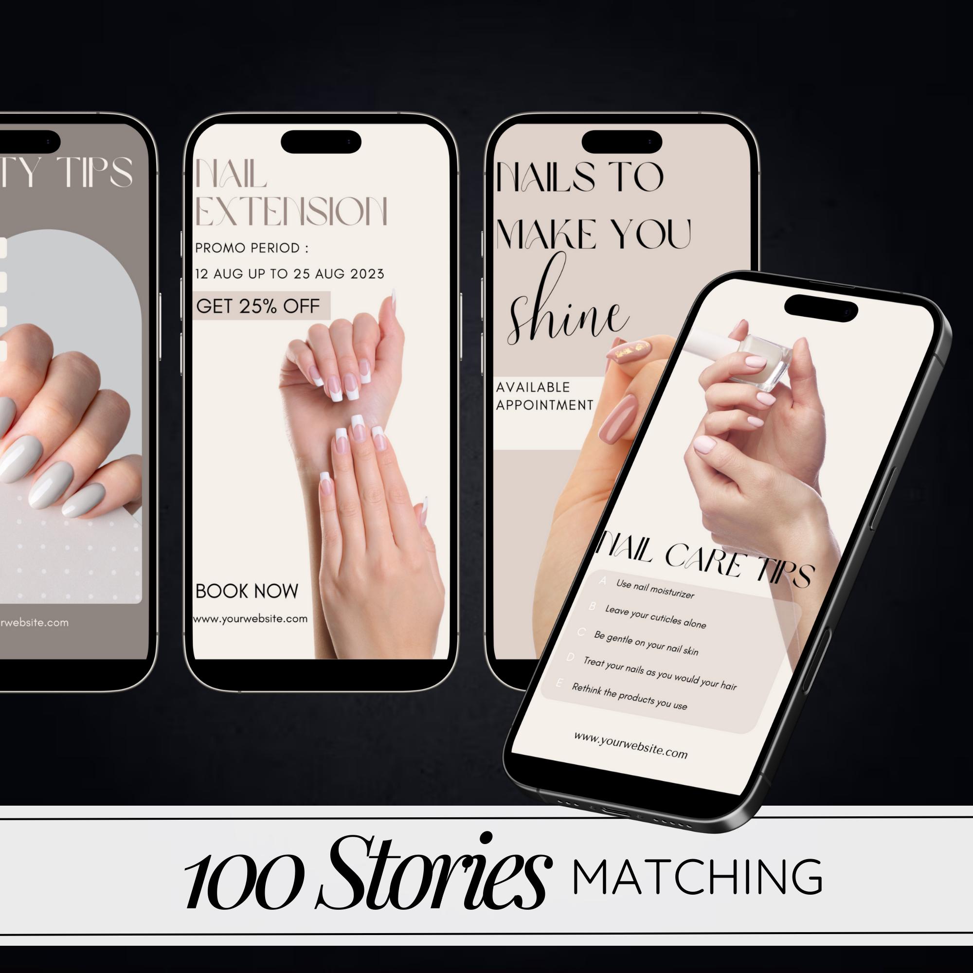 Nail Salon Instagram Templates | Nail Tech Social Media Kit | Canva ...