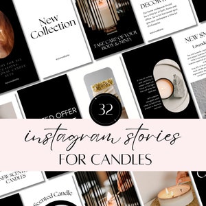 Candle Instagram Stories Kit: Branding for Candle Makers, Shop Labels, Packaging Posts, Canva Designs for Candle Business & Story Templates