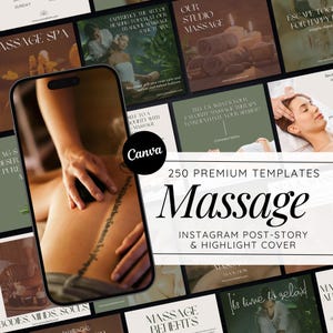 Spa & Massage Instagram Templates: Canva Social Media Content