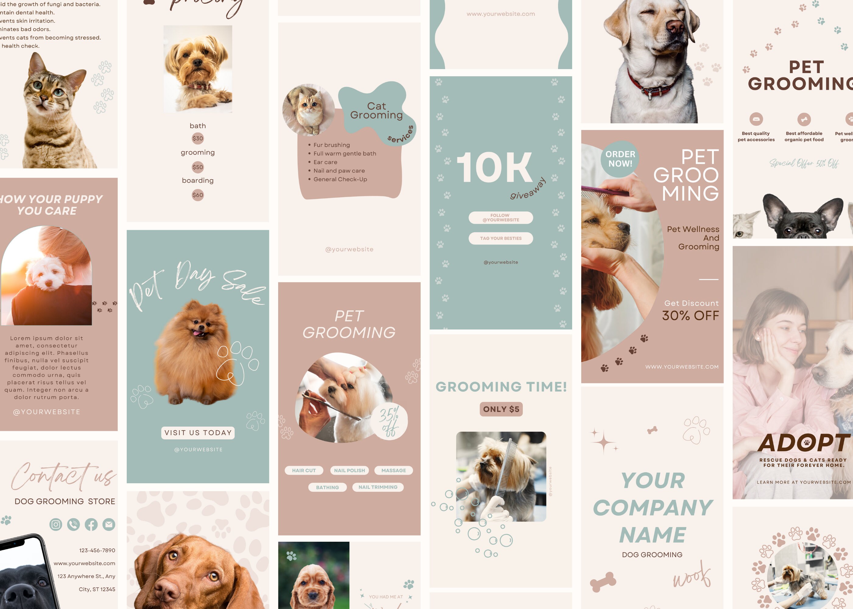 Dog Grooming Instagram Post & Story Templates Perfect for Etsy UK