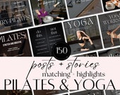 Yoga & Pilates Instagram Templates: Wellness Coach Social Media Kit (Canva)
