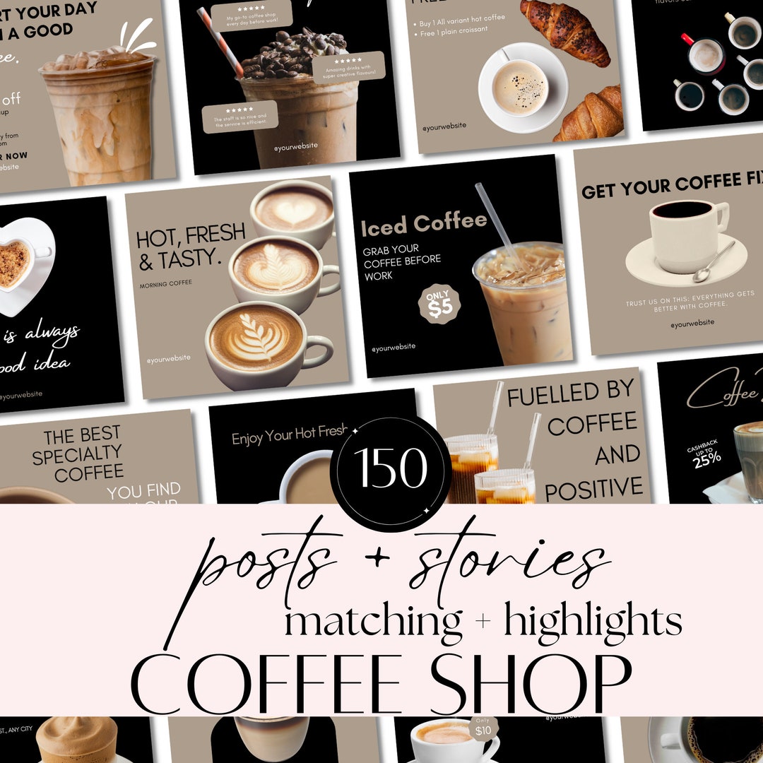 Coffee House Instagram Template Canva Designs for Cafes and Food