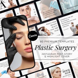 Plastic Surgery Instagram Posts | Med Spa Canva Templates | Nurse Injector Aesthetics | Beauty Business Branding Kit | Medical Spa Marketing
