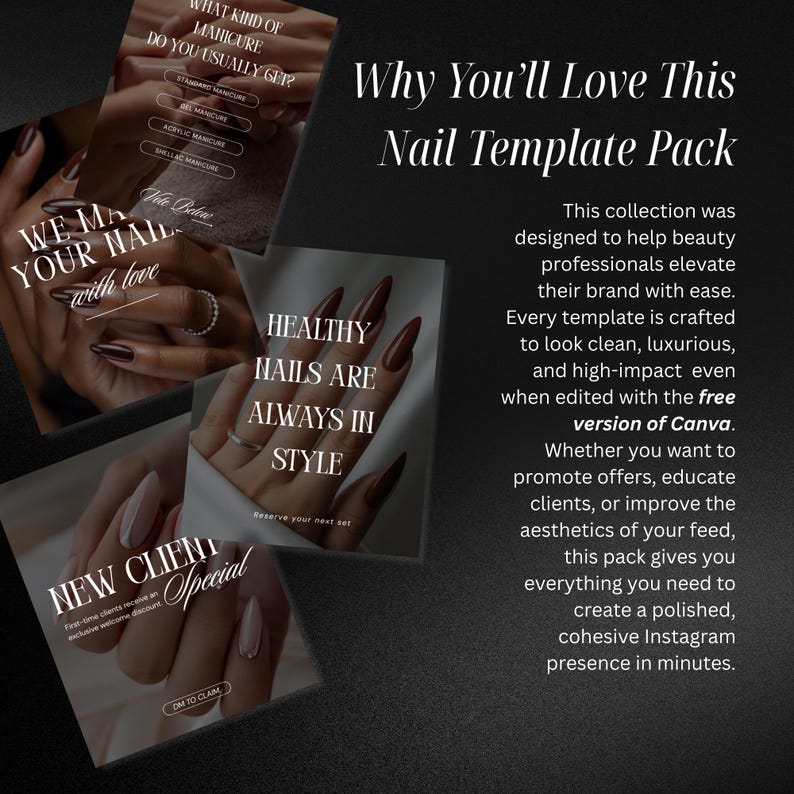Nail Salon Instagram Templates | 50 Nail Tech Social Media Posts ...