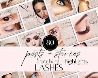 Lash Tech Instagram Templates: Canva Eyelash Extension Marketing (Digital Download)