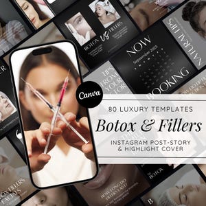 Botox & Fillers Instagram Posts und Stories: Kosmetik-Feed-Vorlagen, Schönheit und Hautpflege Canva, Nurse Inector Gesichts-Content