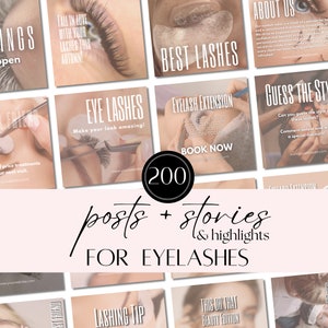 Lash Tech Instagram Post Templates | Social Media Marketing for Lash Artists | Canva Design for Lash Extension Promotions