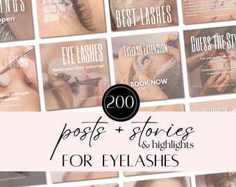 Lash Tech Instagram Post Templates | Social Media Marketing for Lash Artists | Canva Design for Lash Extension Promotions