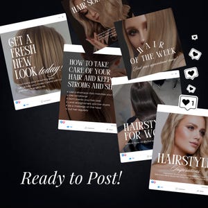 Hair Salon Instagram Templates | Hairdresser Social Media Kit | Canva ...