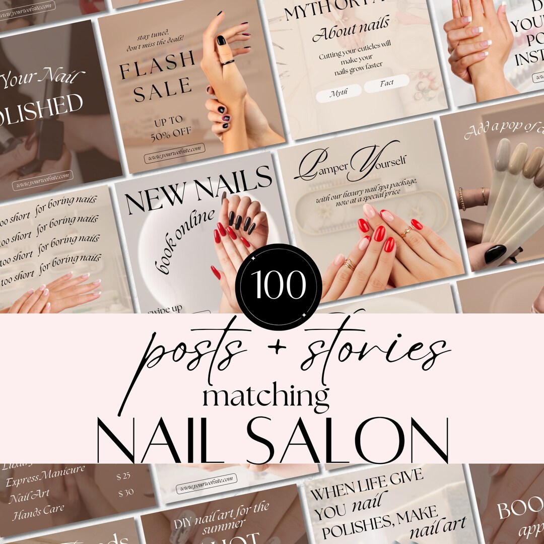 Nail Tech Instagram Template | Canva Branding Kit for Nail Artists ...