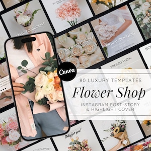 Floral Instagram Templates: Flower Shop Marketing, Canva Posts