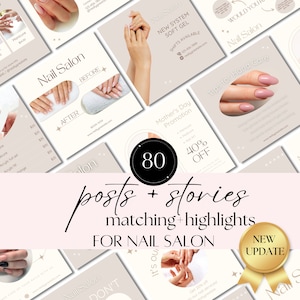 Nail Salon Branding: Canva Templates for Nail Artists, Design, Studio Feed, Nail Tech Stories. Manicure, Pedicure & Social Media Templates