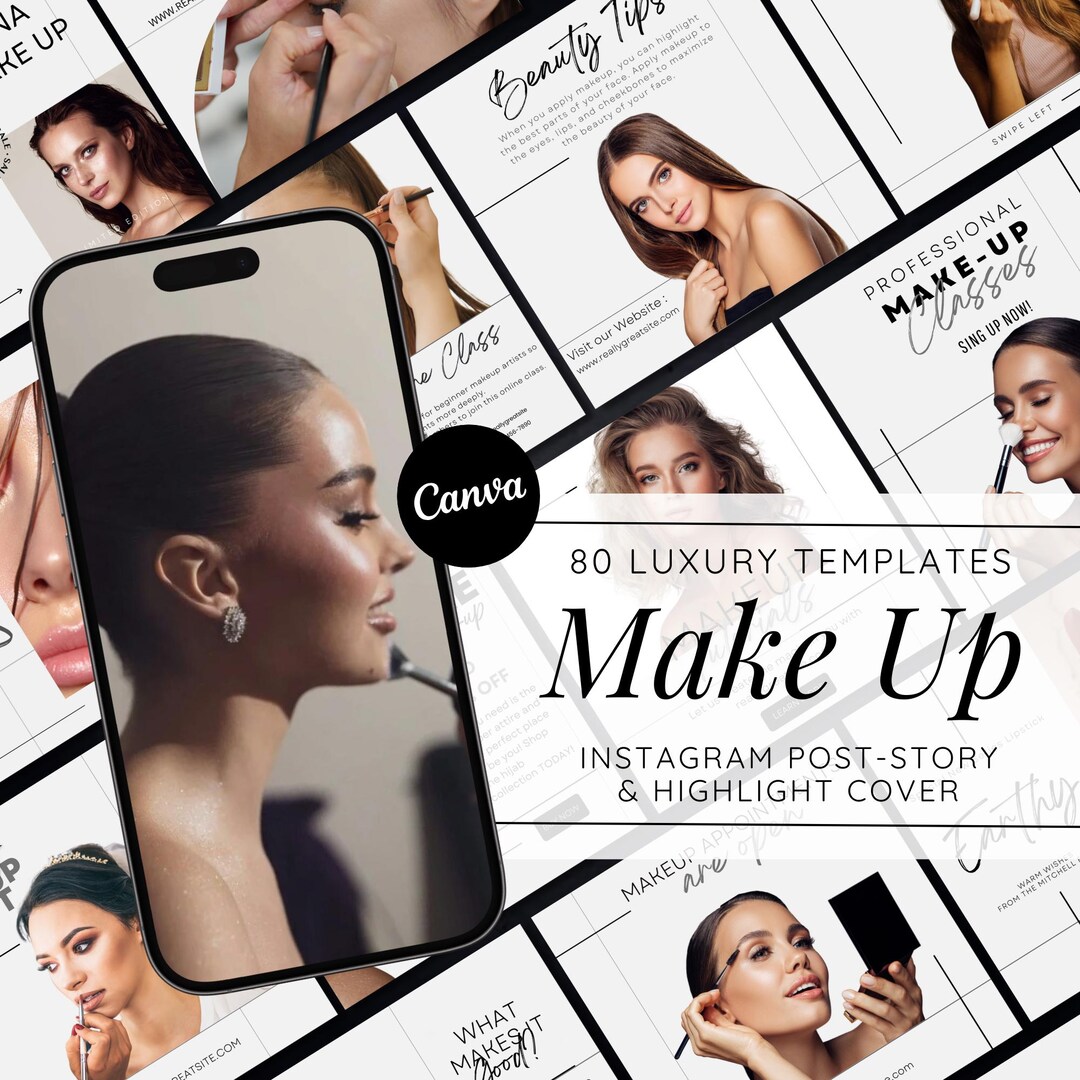 Makeup Artist Instagram Templates | Beauty Social Media Kit | Skincare ...