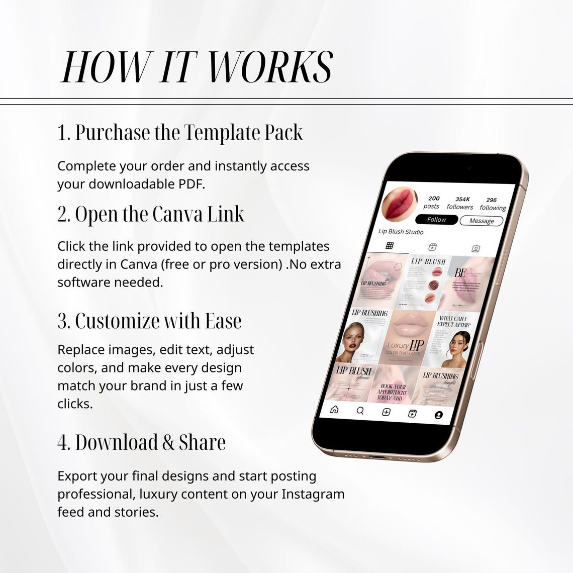 Lip Blush Instagram Templates | PMU Artist Social Media Kit | Permanent ...