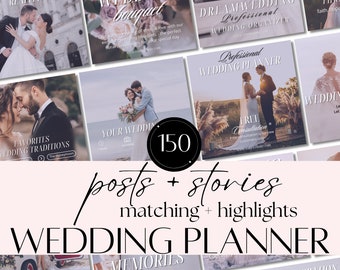 Wedding Templates Canva Post | Minimalist Instagram Design for Wedding Planners | Photography & Business Social Media Kit