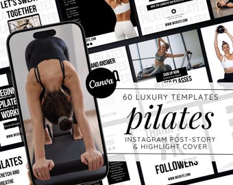 Pilates Instagram Templates | Wellness Social Media Content (Digital Download)