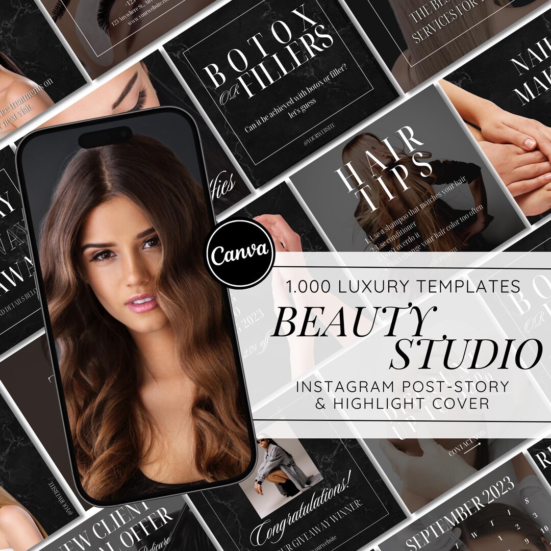 1000 Beauty Business Instagram Templates | Canva Social Media Kit ...