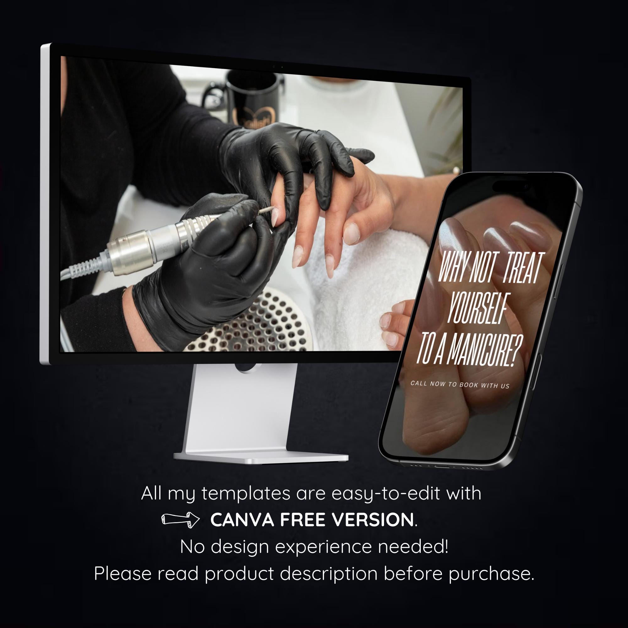 Nail Salon Instagram Templates | Nail Tech Social Media Bundle | Canva ...
