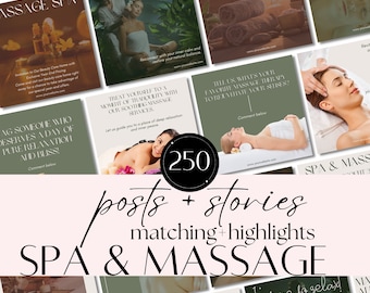 Spa Template for Massage Therapists | Instagram Post Canva Designs | Professional Spa & Massage Social Media Content