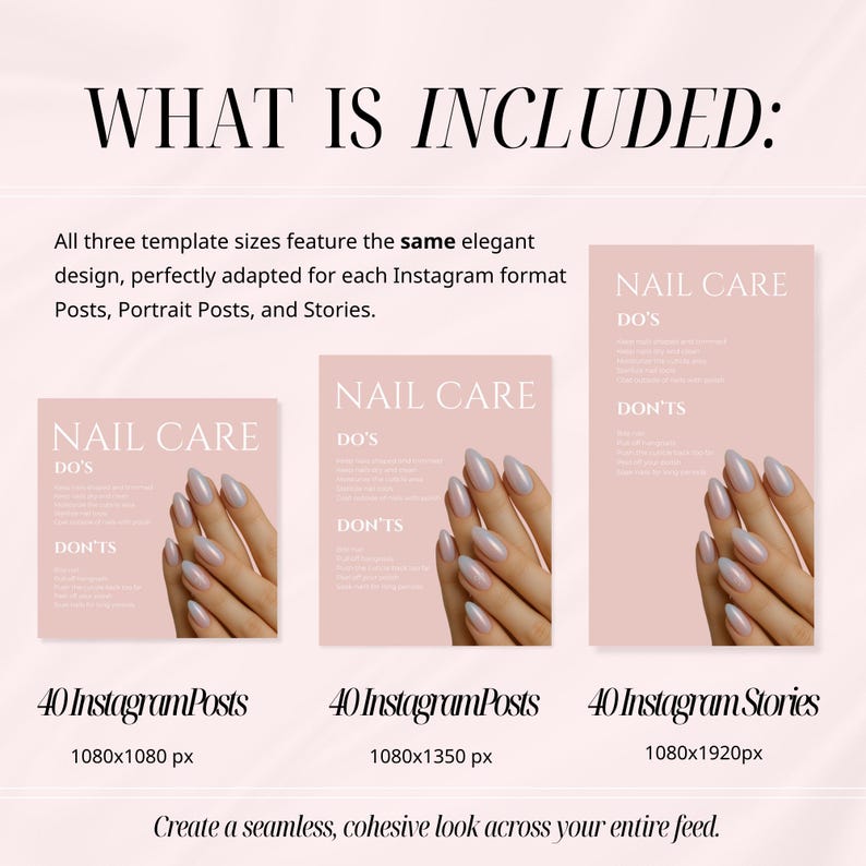 Pink Nail Instagram Templates | Nail Tech Social Media Kit | Canva ...