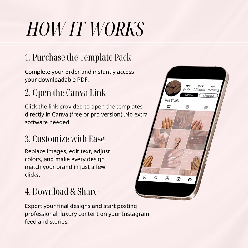 Pink Nail Instagram Templates | Nail Tech Social Media Kit | Canva ...