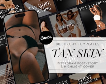 Spray Tan Instagram Templates: Salon Feed Branding Kit (Canva)