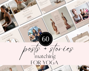 Yoga Canva Templates: Instagram Posts, Stories & Highlights