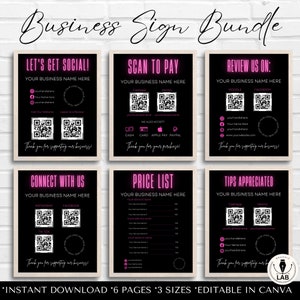 Neo Business Essentials : panneaux Scan to Pay, listes de prix, modèles IG, ensemble Let's Social & Canva Planner, IG Tips,
