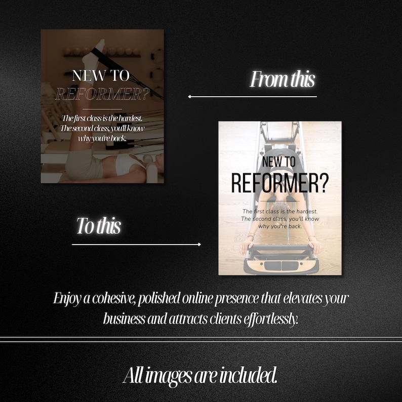 May include: A promotional image with the text "NEW TO REFORMER?" and the tagline "The first class is the hardest. The second class, you'll know why you're back." The image shows a Pilates reformer machine and a person using it.