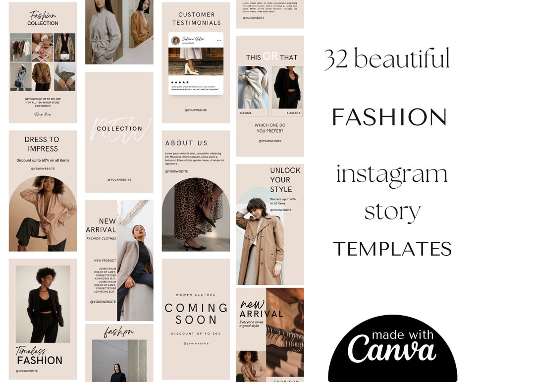 Fashion Canva Fashion Blogger Templates Instagram Fashion - Etsy